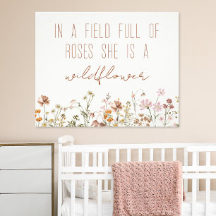 Impression Photo Fille de Baby shower fleur sauvage
