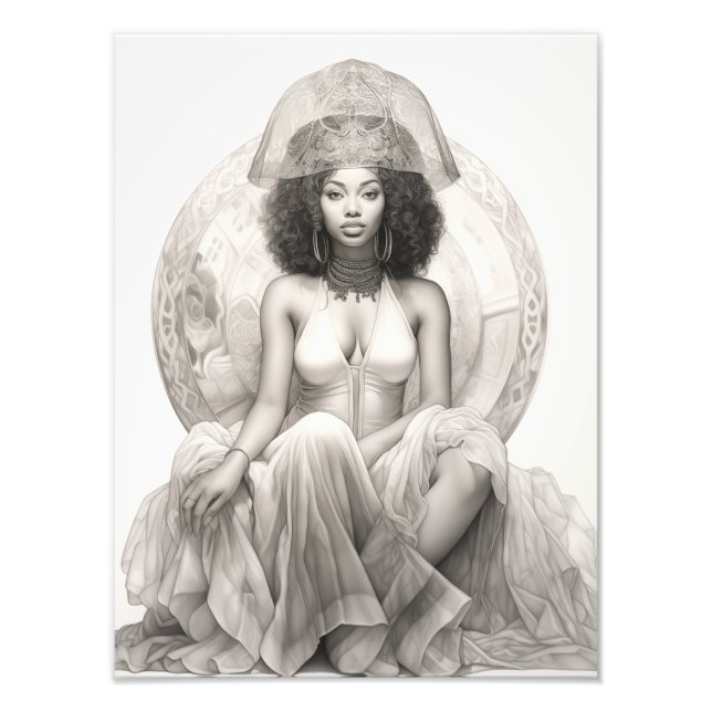 Impression Photo Fille exotique sur un canapé (Devant)