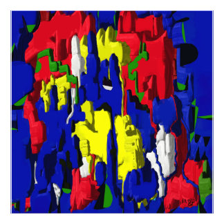 Impression Photo fissures en bleu, abstraite