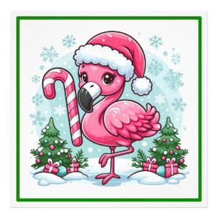 Impression Photo Flamant rose de Noël Clipart-27301