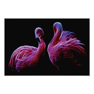 Impression Photo Flamant rose fractal