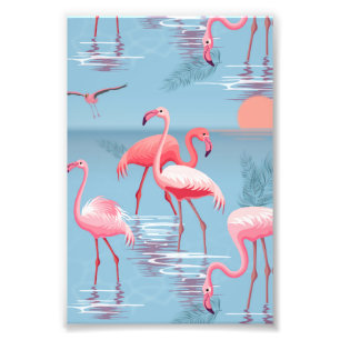 IMPRESSION PHOTO FLAMANTS ROSES MOTIF 1
