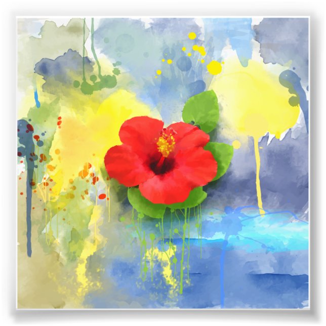 Impression Photo Fleur Abstraite d'Hibiscus (Devant)
