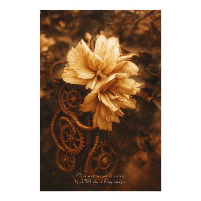 Impression Photo Fleur aux veines de cuivre -  (Devant)