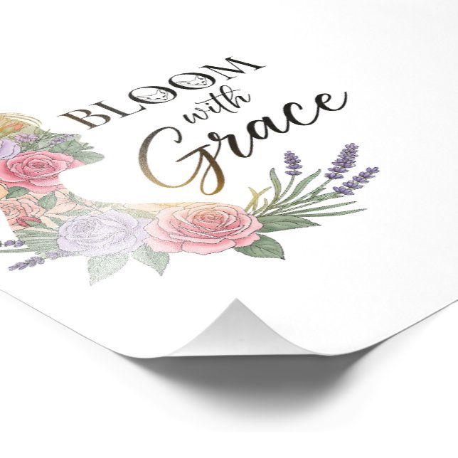 Impression Photo Fleur avec Grace Elegant Floral Femme Silhouette (Coin)
