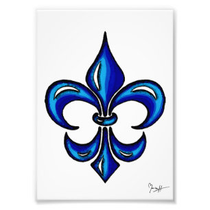 Impression Photo Fleur de Lis dans le bleu