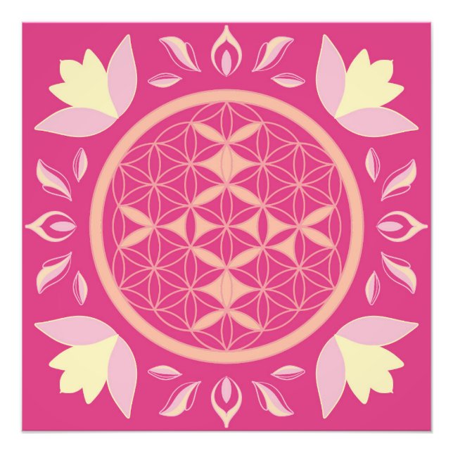 Impression Photo fleur de vie rose (Devant)