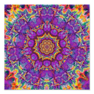 Impression Photo Fleur électrique violet arc-en-ciel Kaleidoscope A