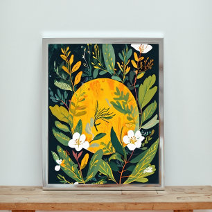 Impression Photo Fleur lunaire : Fleurs éthérées et art lune