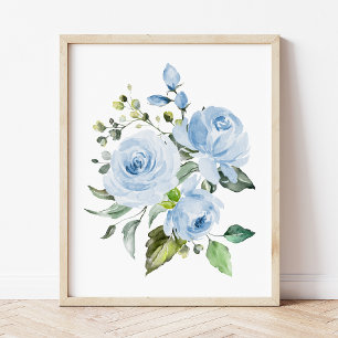 Impression Photo Fleurs bleues, Fleurs aquarelles, Garçon