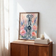 Fleurs d'été et Grand Danois