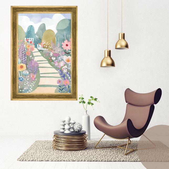 Impression Photo Fleurs partout sur l'aquarelle d'impression - Marc (Flowers All Over Watercolor - Walk Photo Print)