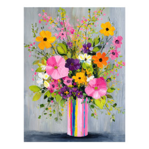 Impression Photo Fleurs texturées dans un vase