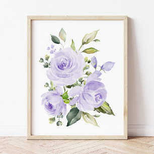 Impression Photo Fleurs violettes, Fleurs aquarelles, Neutres selon
