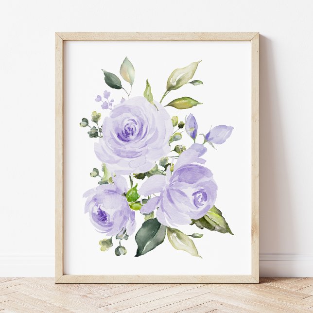 Impression Photo Fleurs violettes, Fleurs aquarelles, Neutres selon (Créateur téléchargé)
