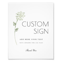 Impression Photo Floral Baby in Bloom Baby Shower Custom Sign