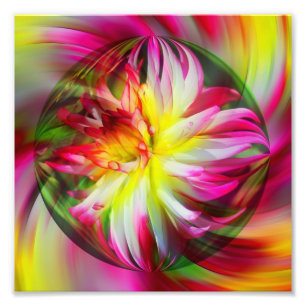 Impression Photo Flore de Dahlia Art Abstrait 8x8