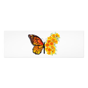 Impression Photo Flower Butterfly with Yellow California Poppy