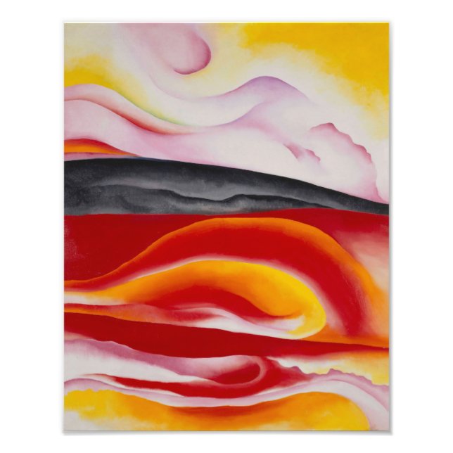 Impression Photo Flux rouge, jaune et noir | Georgia O'Keeffe | (Devant)