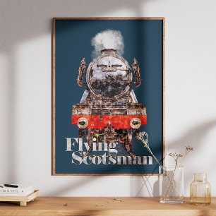 Impression Photo Flying Scotsman – Illustration de locomotive à vap