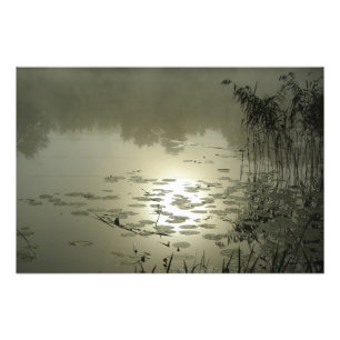 Impression Photo Foggy jour au-dessus du lac