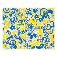 Folklore pattern with Ukrainian flag colors 