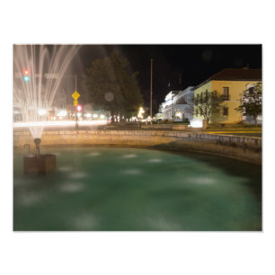 Impression Photo Fontaine d'eau et Bathhouse Row, Sources thermales