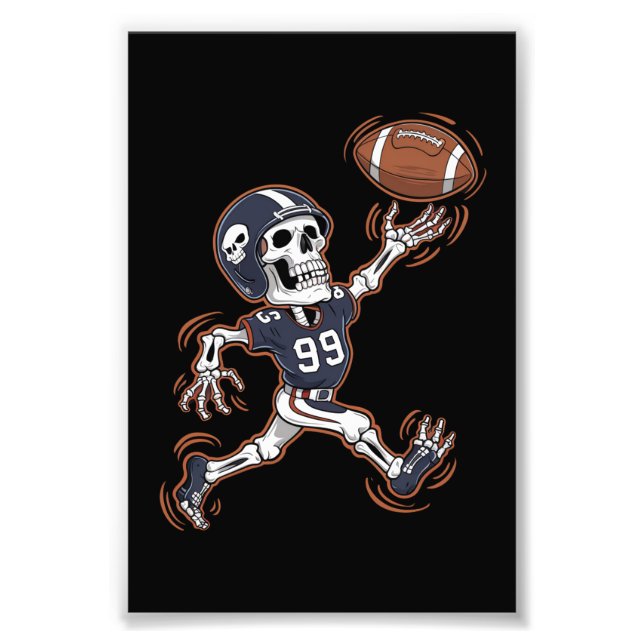 Impression Photo Football américain Squelette Halloween Football (Devant)