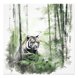 Impression Photo Forêt de bambou vert tigre