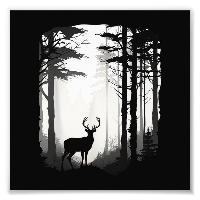 Impression Photo Forêt de cerfs faune (Devant)