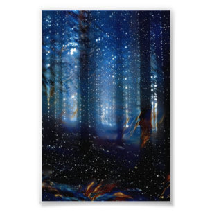Impression Photo forêt de galaxie bois profond