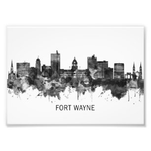 Impression Photo Fort Wayne Indiana Skyline BW