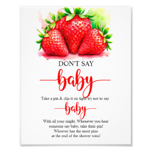 Impression Photo Fraise ne pas dire Baby Game Signal
