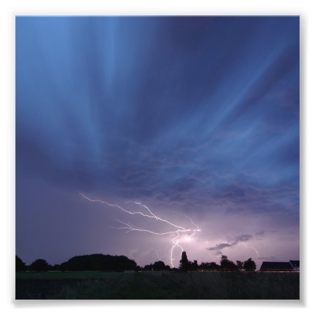 Impression Photo Frappe de la foudre pendant l'orage (Devant)