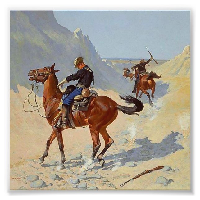 Impression Photo Frederic Remington Art de l'Ouest "The Advance Gua (Devant)