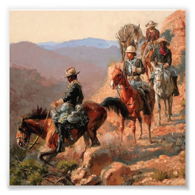 Impression Photo Frederick Remington "Avec la 10e cavalerie" (Devant)