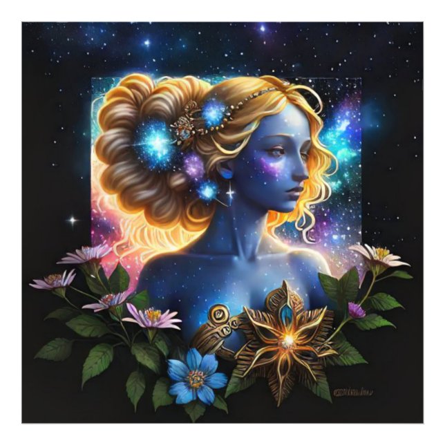 Impression Photo *~* Galactique Femmes Imaginaire Cosmique AP58 Gal (Devant)