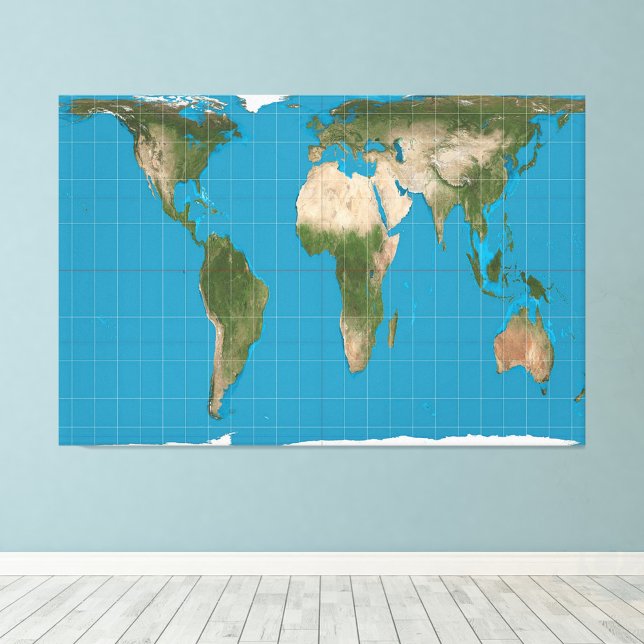 Impression Photo Gall Peters Projection World Map 60x40 pouces (Créateur téléchargé)