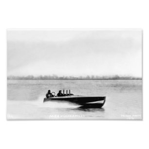 Impression Photo Gar Wood et Miss Minneapolis Speedboat Vintage