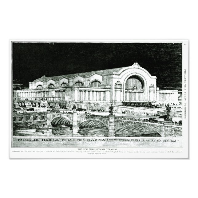 Impression Photo Gare de Pennsylvania Railroad 30th Street (Devant)