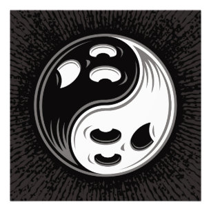 Impression Photo Ghost Yin Yang Noir et blanc