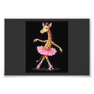 Impression Photo Girafe sur des patins à roulettes en débardeur tut