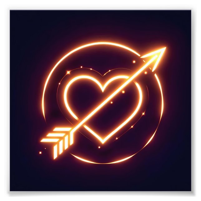 Impression Photo glowing image of a heart with cupid's arrow (Devant)