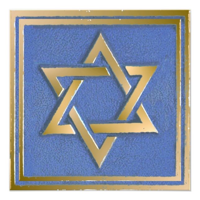 Impression Photo Gold Blue Star de David Art Panel (Devant)