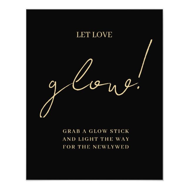 Impression Photo Gold Bold Handritten Script Let Love Mariage (Devant)