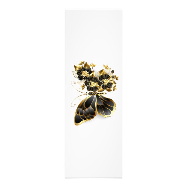 Impression Photo Gold flower Butterfly with Black Orchid (Devant)