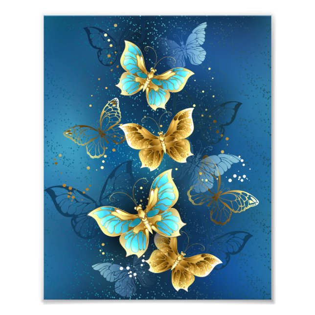 Impression Photo Golden butterflies (Devant)
