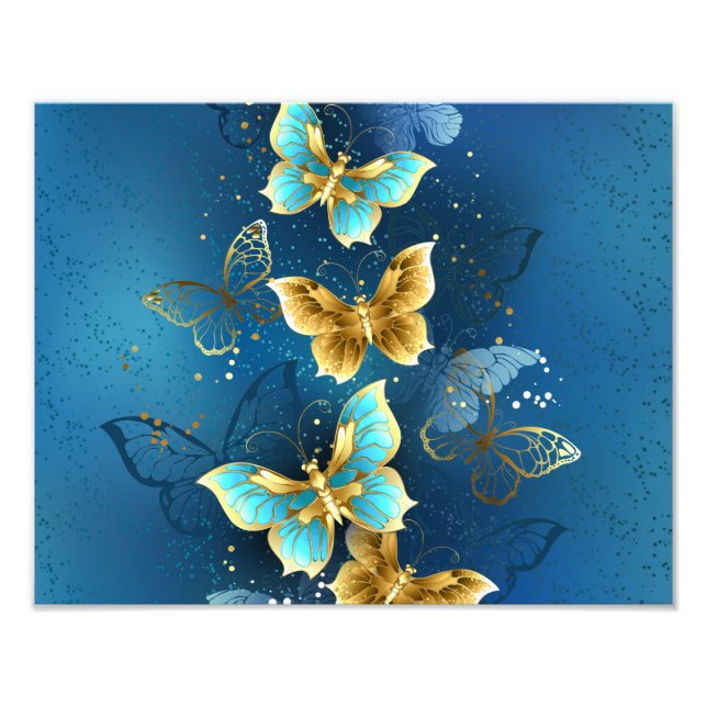 Impression Photo Golden butterflies (Devant)