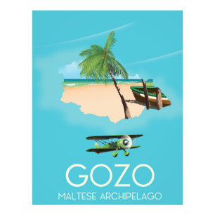 Impression Photo Gozo, archipel maltais Affiche de voyage carte.