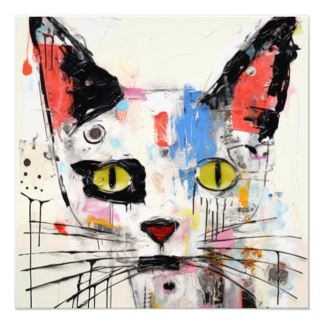 Impression Photo Graffiti Cat Urban Cool Feline (Devant)